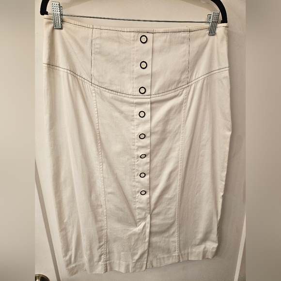 Vintage - NWT - Cotton Stretch Courtenay White Skirt - Size 12 - Picture 10 of 10